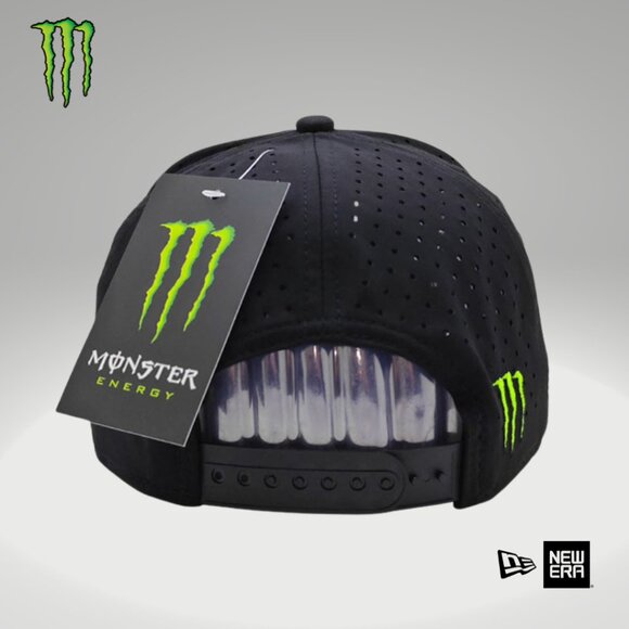 Hat Snapback New Era Black Ventilated Black Rope Adjustable Box & Sticker - Picture 2 of 5